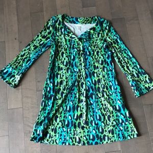 DVF vintage green/blue animal print dress - sz 4